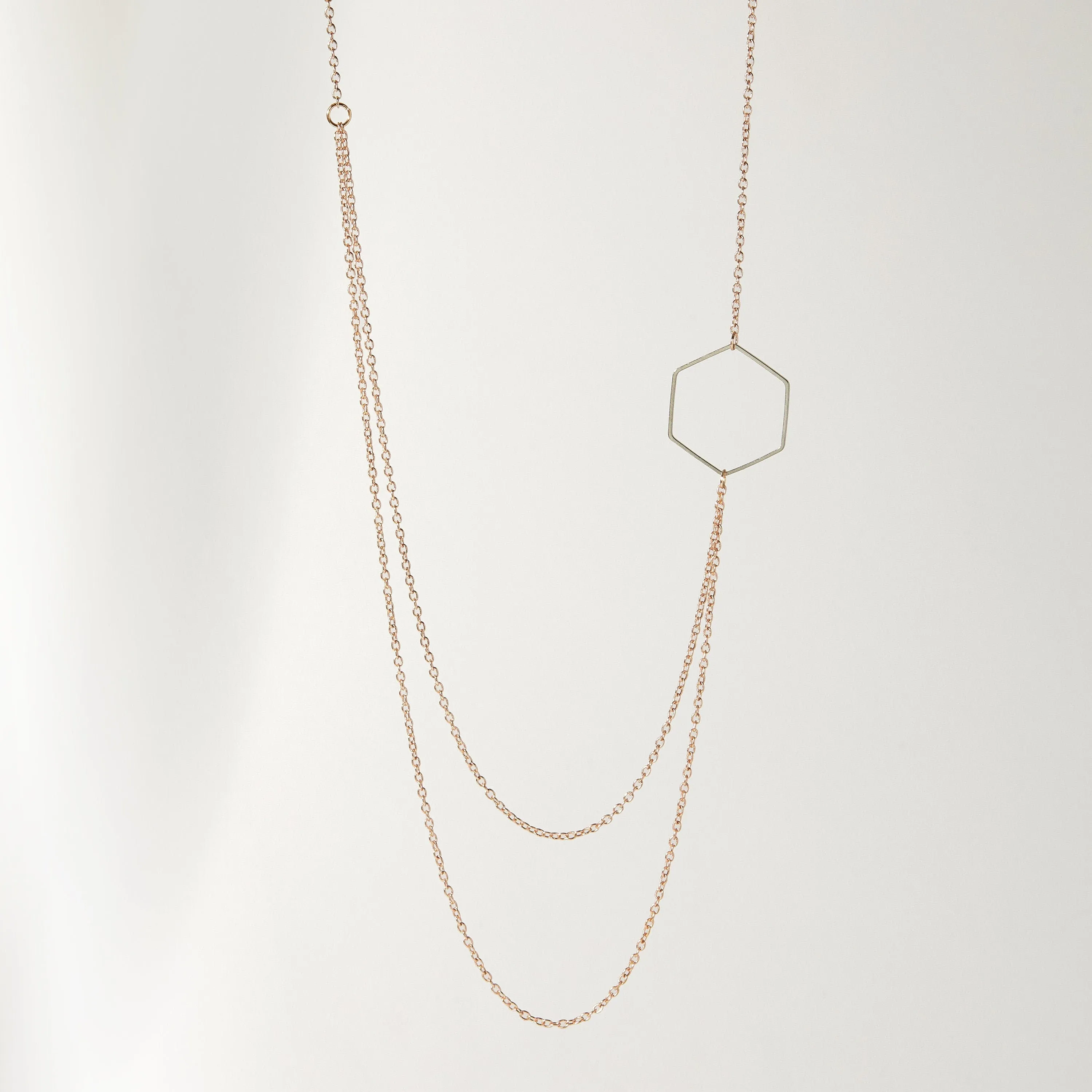 "Le Contour" Layered Rose Gold Hexagon Necklace For Women