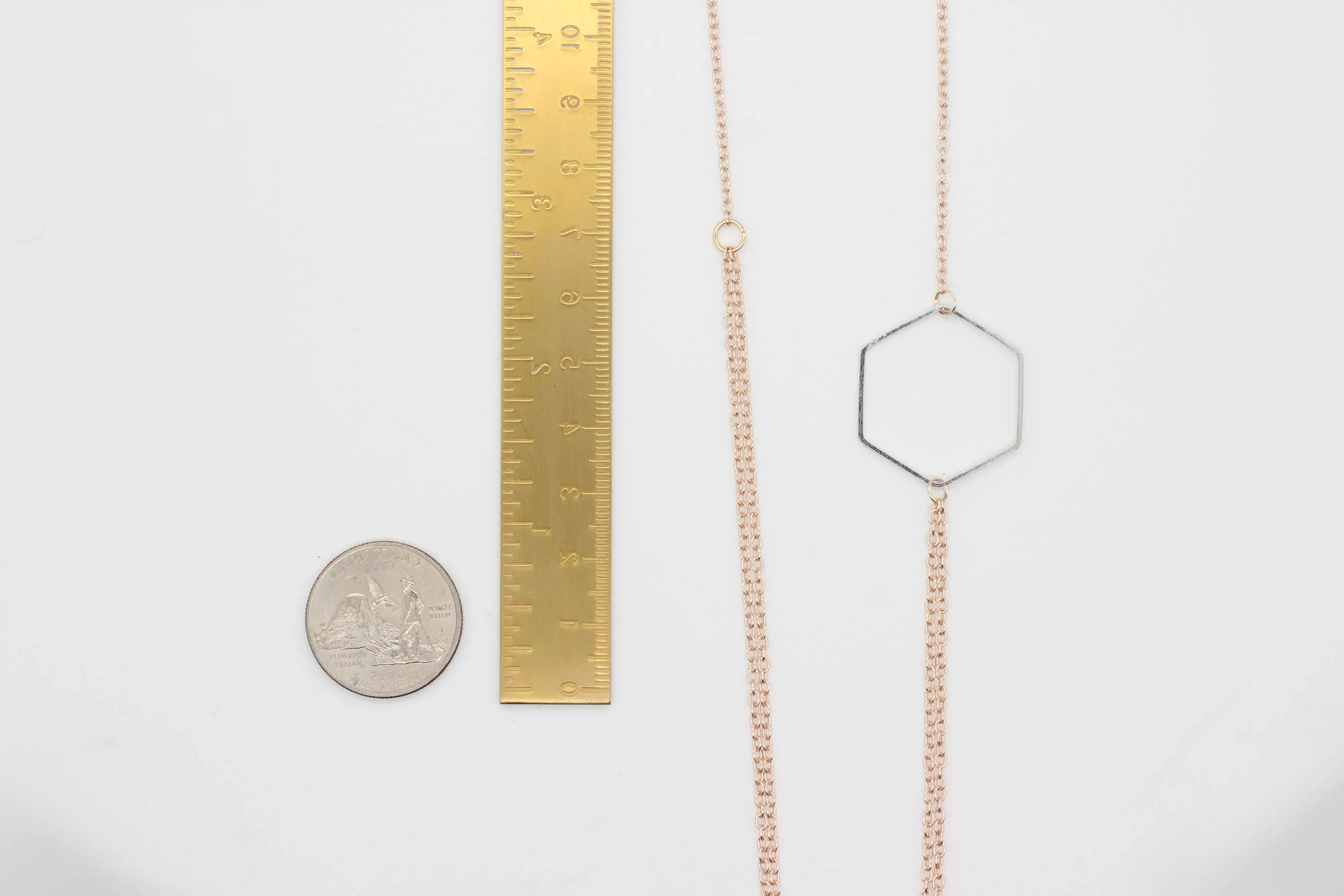 "Le Contour" Layered Rose Gold Hexagon Necklace For Women