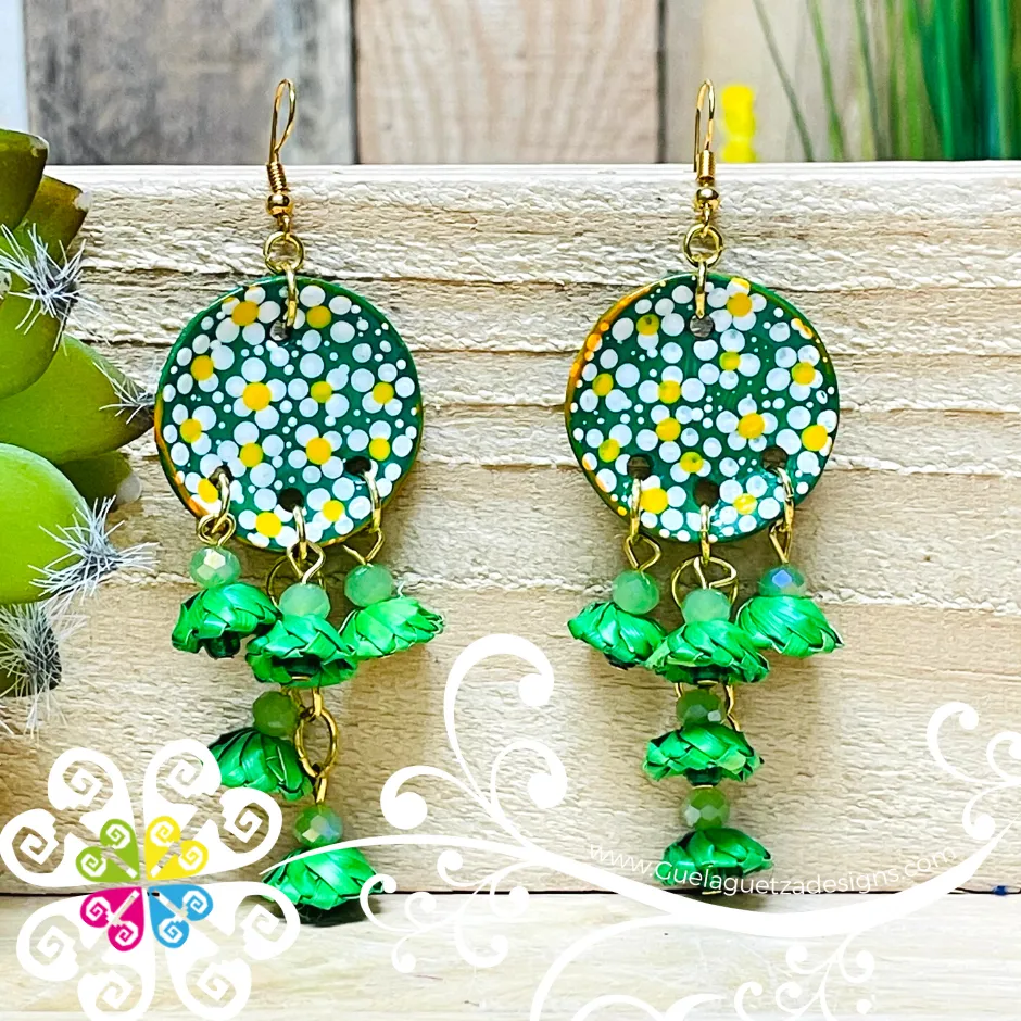 Rainbow Flora Earrings - Palm Earrings