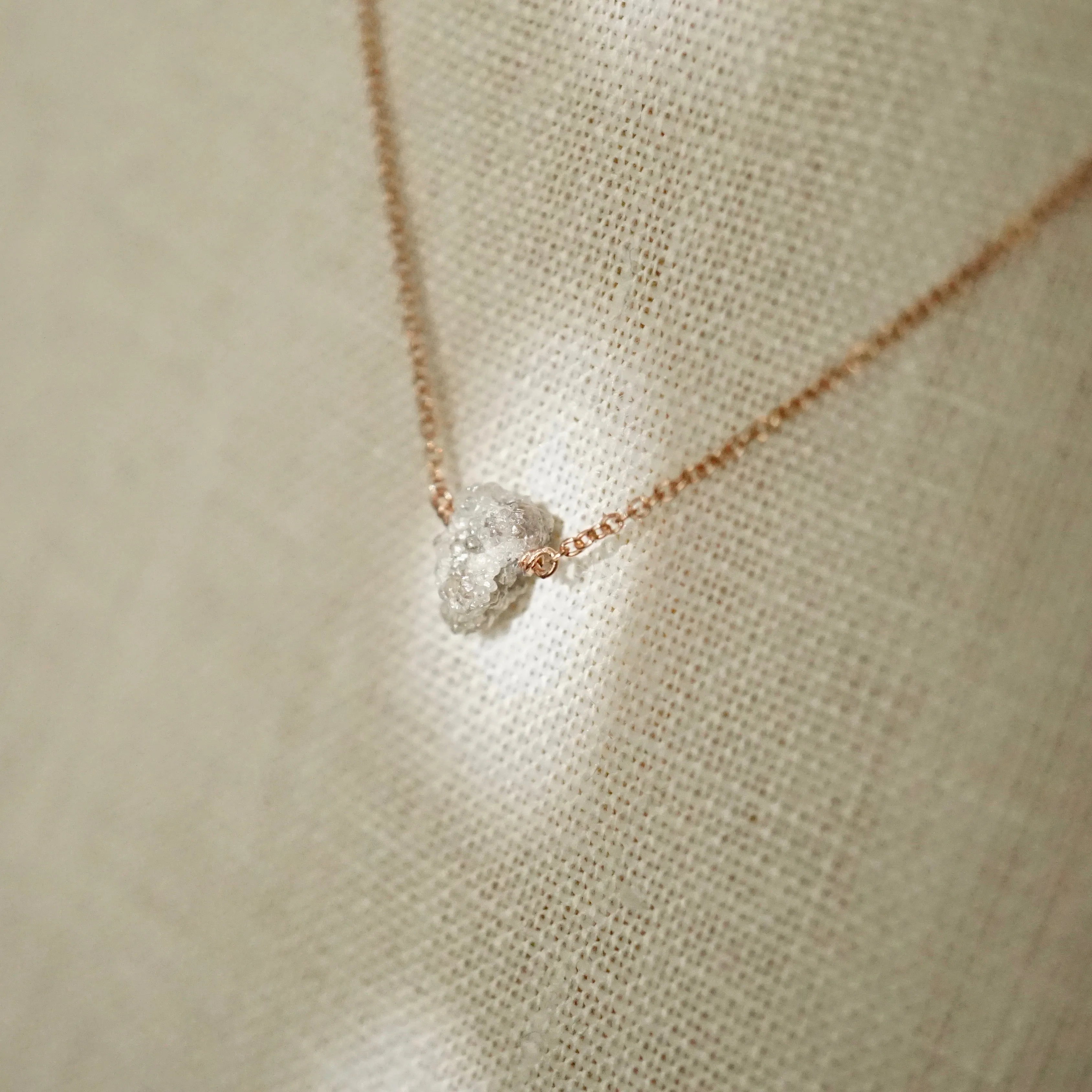 Raw Diamond Necklace - Featured on BuzzFeed - Gray Raw Diamond Necklace - Rustic Diamond Necklace