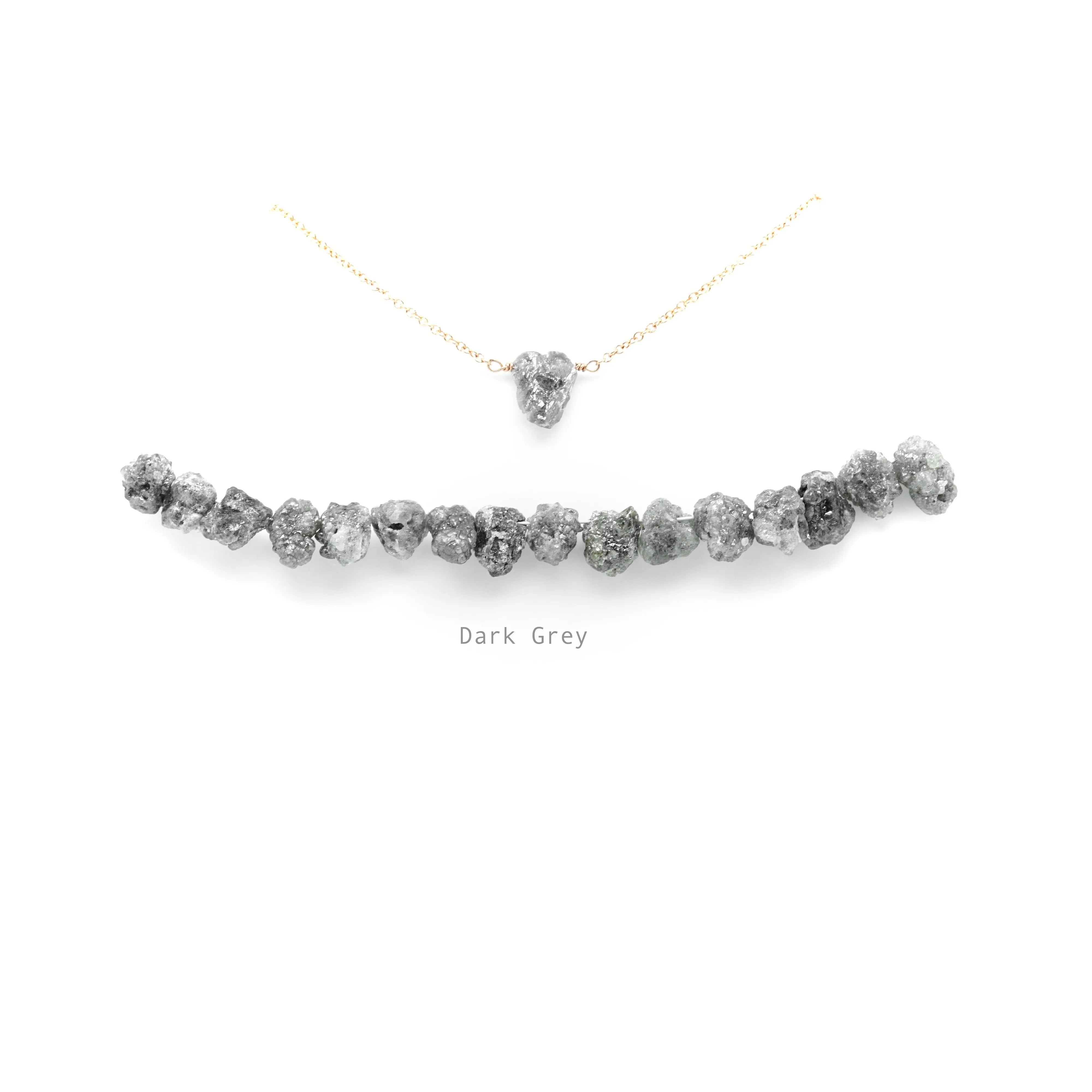 Raw Diamond Necklace - Featured on BuzzFeed - Gray Raw Diamond Necklace - Rustic Diamond Necklace