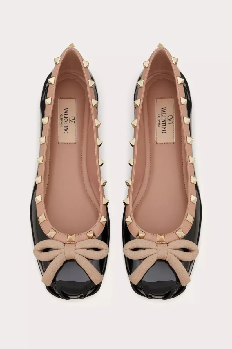 Rockstud Leather Ballerina