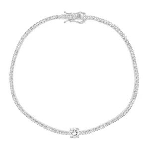 Round Solitaire Center Diamond Tennis Bracelet