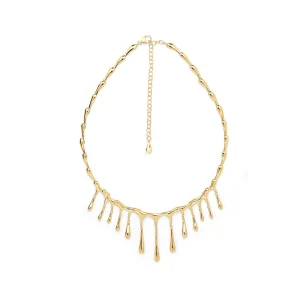 Short Multi Drop Necklace in Gold Vermeil