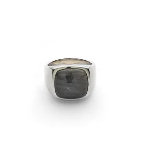 Signet Ring Silver Obsidian