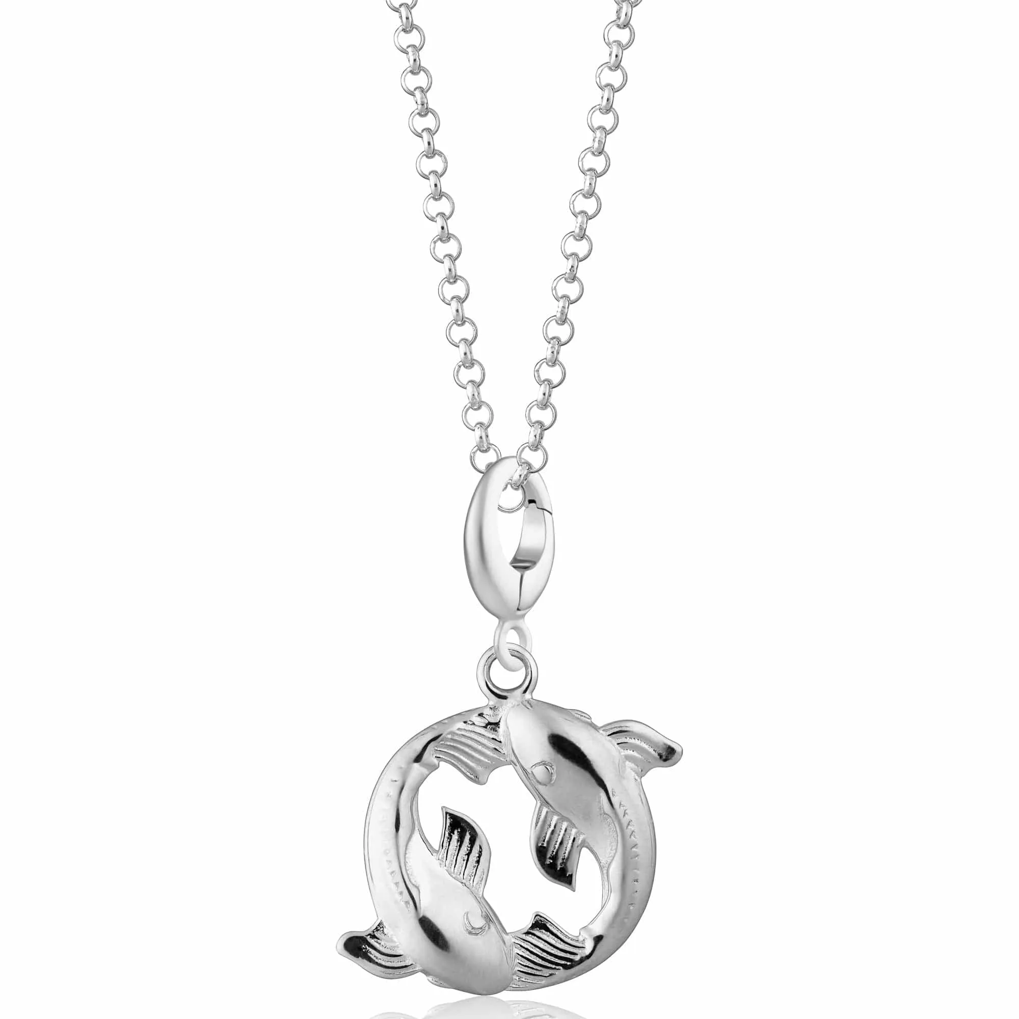 Silver Koi Fish Pisces Zodiac Necklace