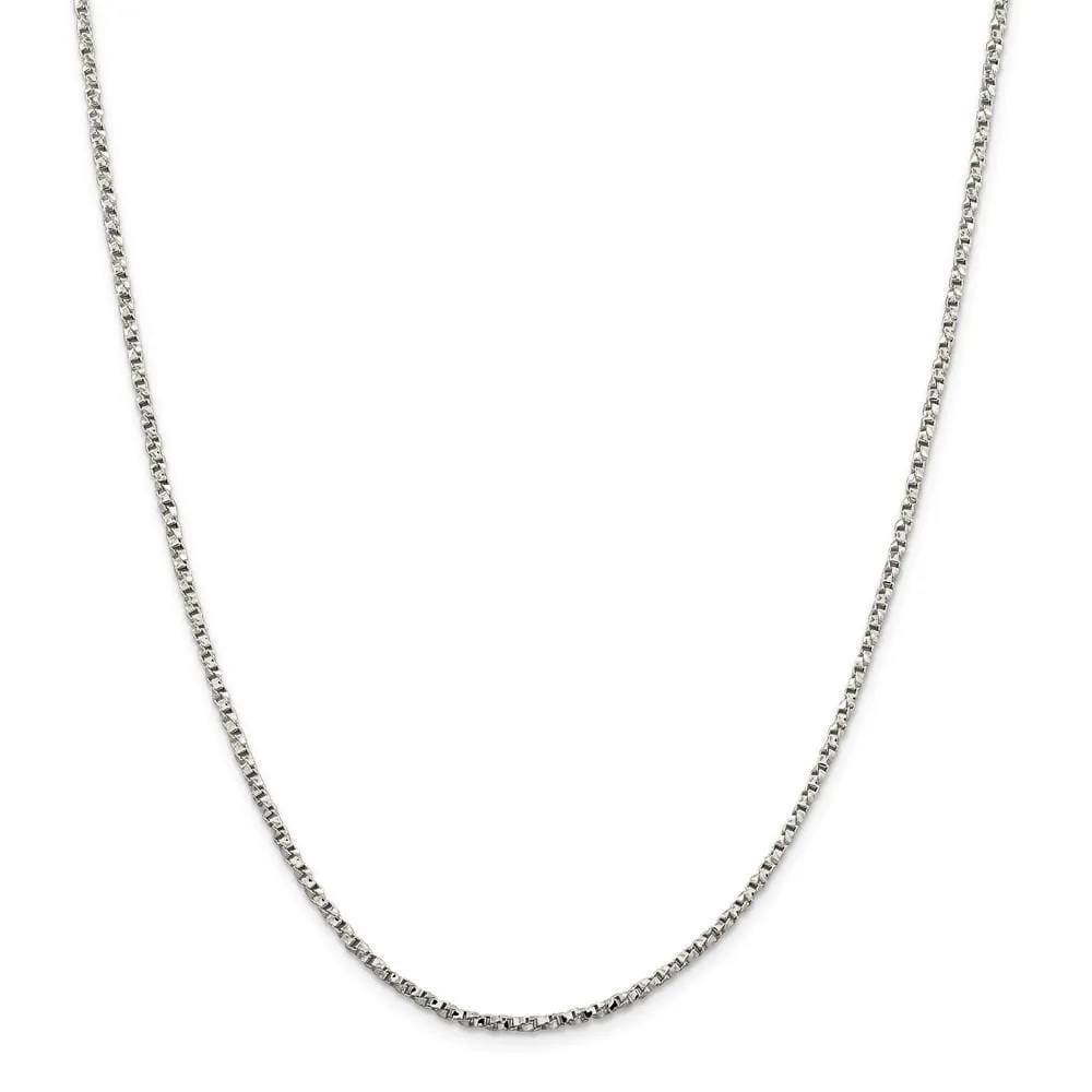 Silver Polished 2.25-mm Twisted Box Chain