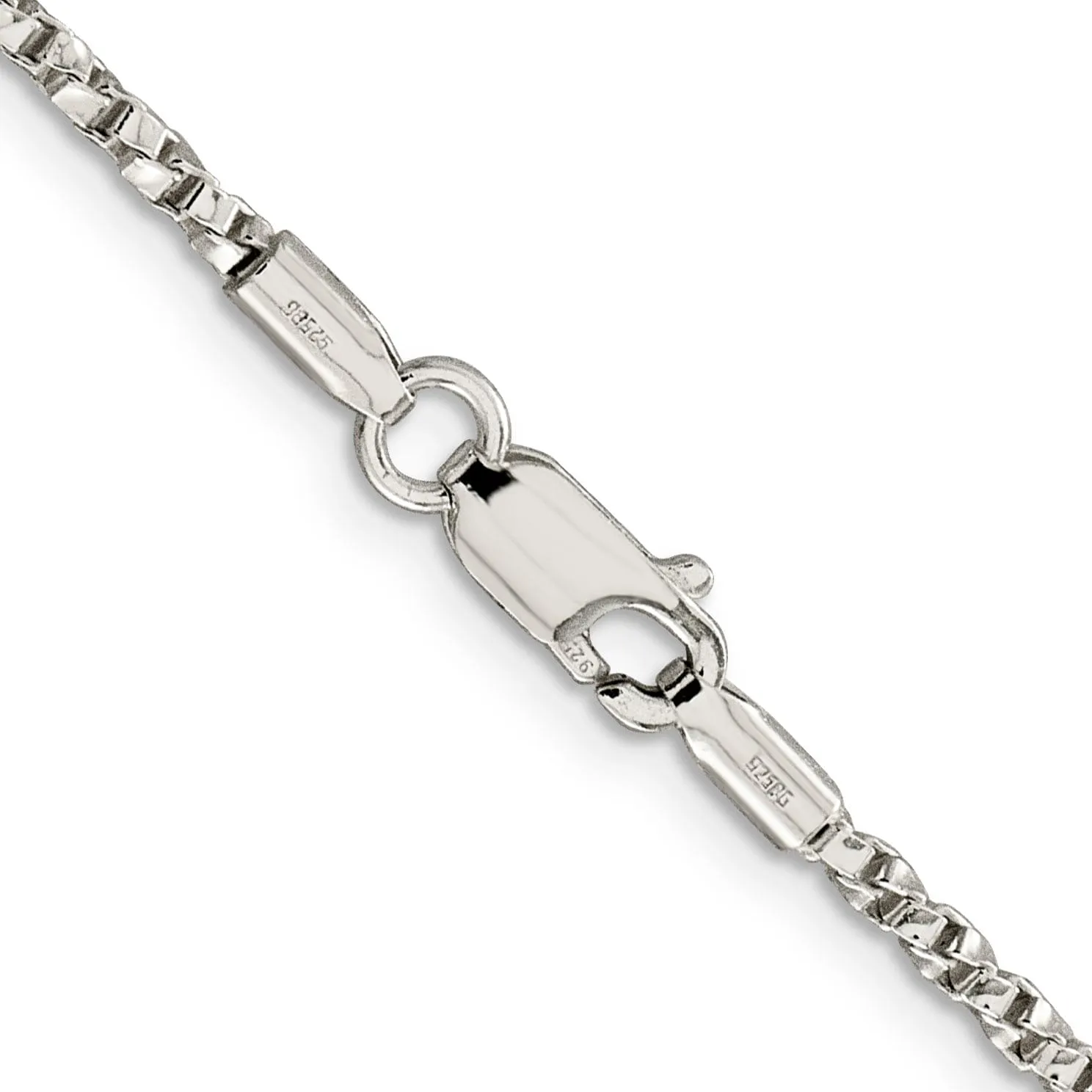 Silver Polished 2.25-mm Twisted Box Chain