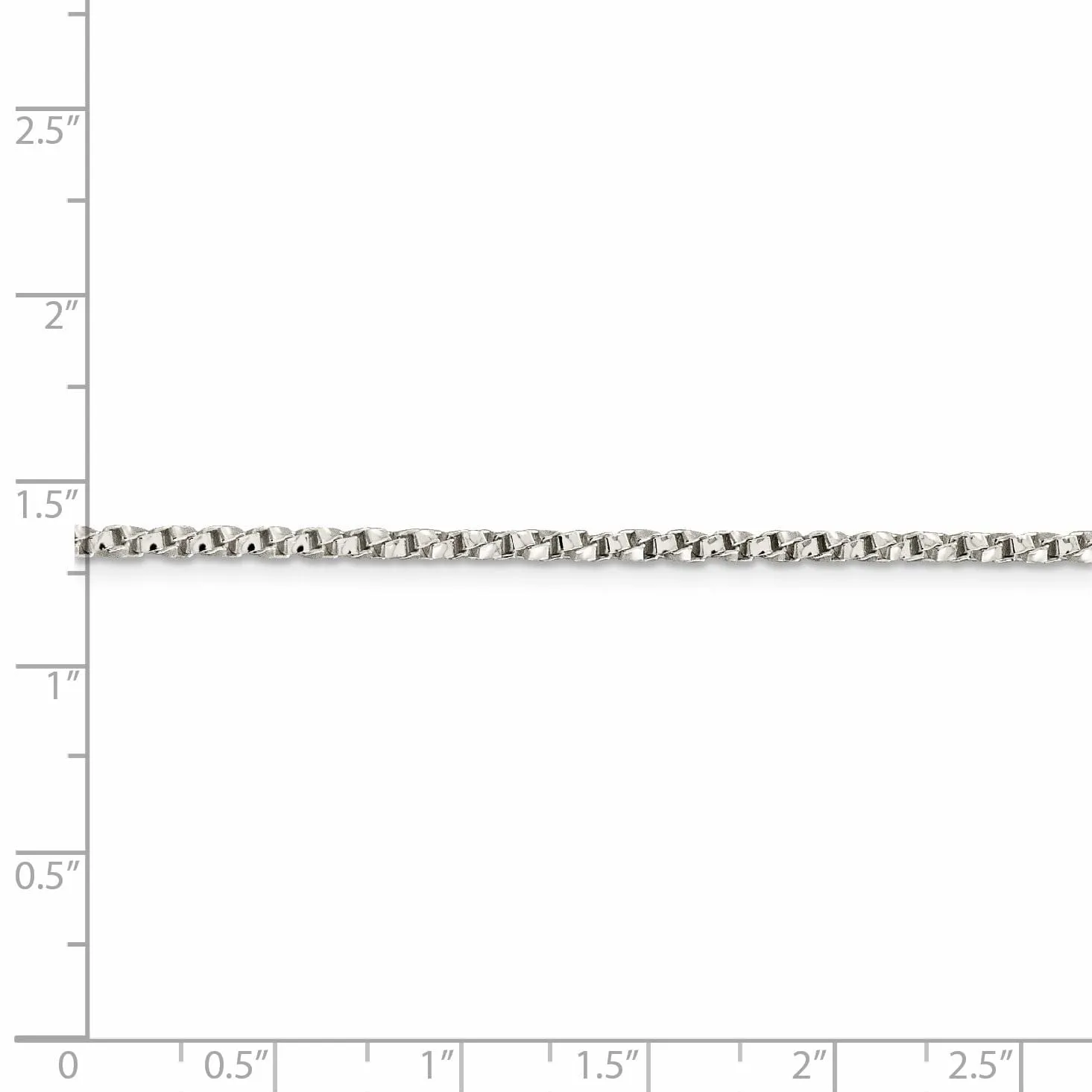 Silver Polished 2.25-mm Twisted Box Chain