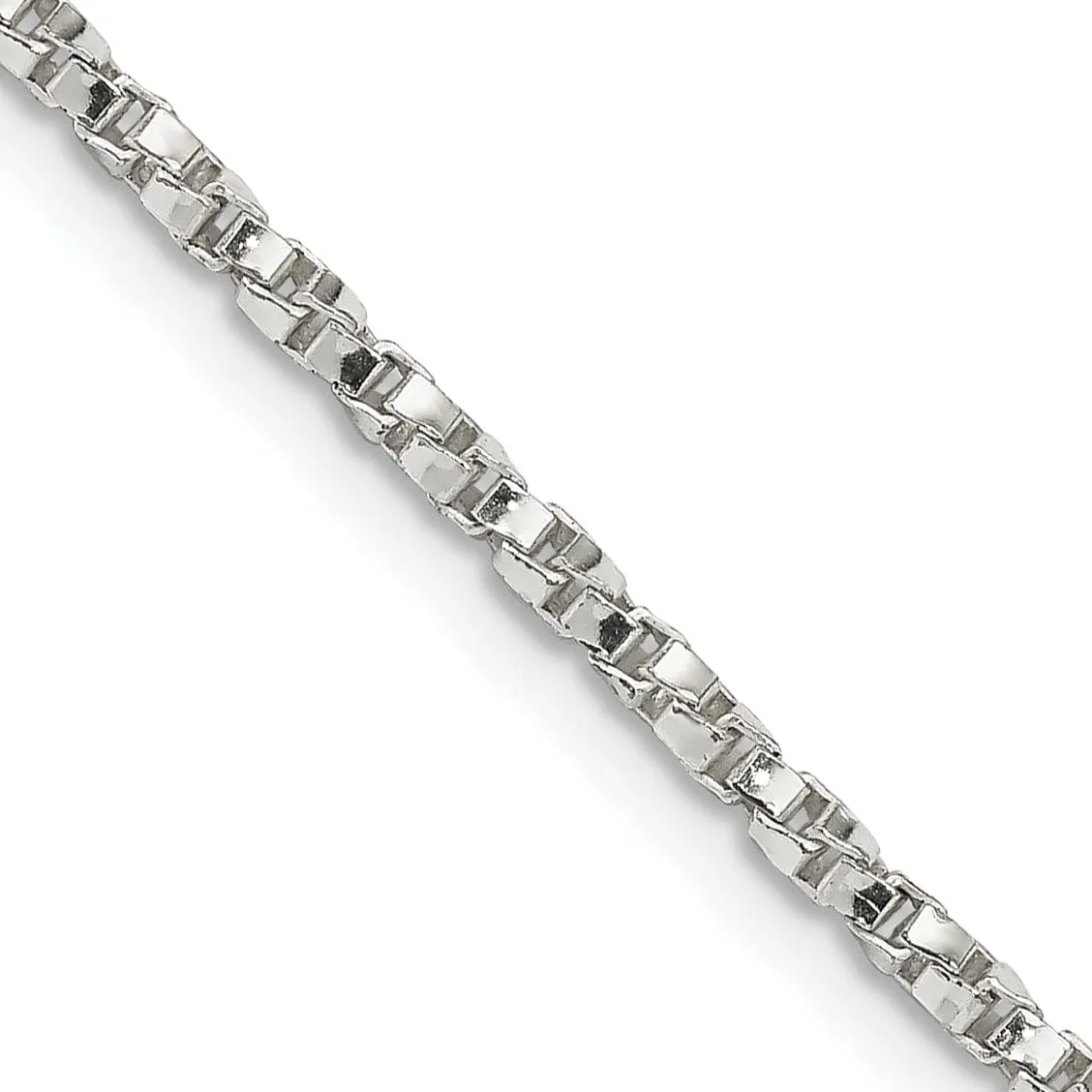 Silver Polished 2.25-mm Twisted Box Chain