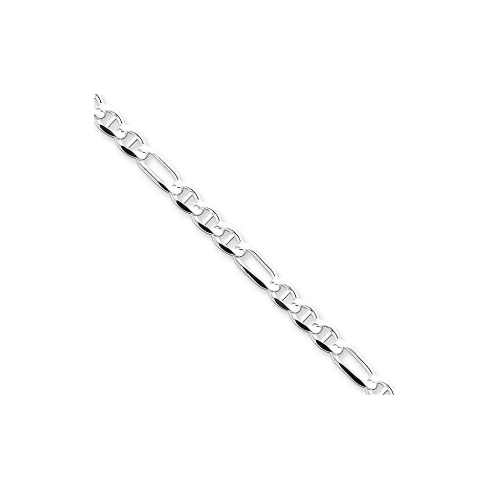 Silver Polished 3.75-mm Figaro Anchor Chain