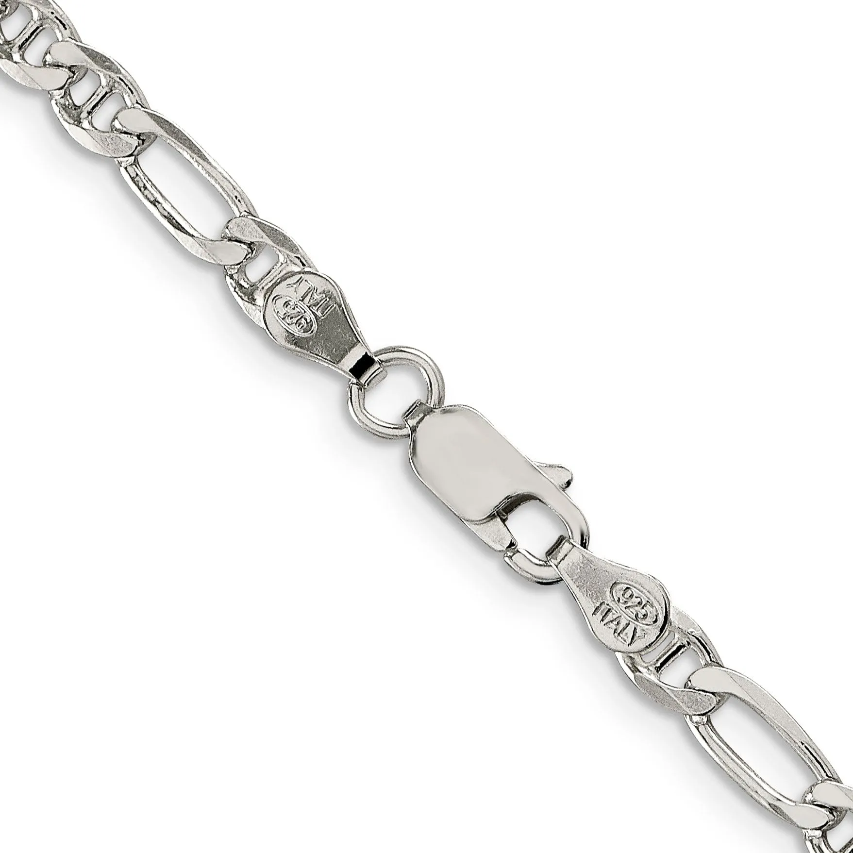 Silver Polished 3.75-mm Figaro Anchor Chain