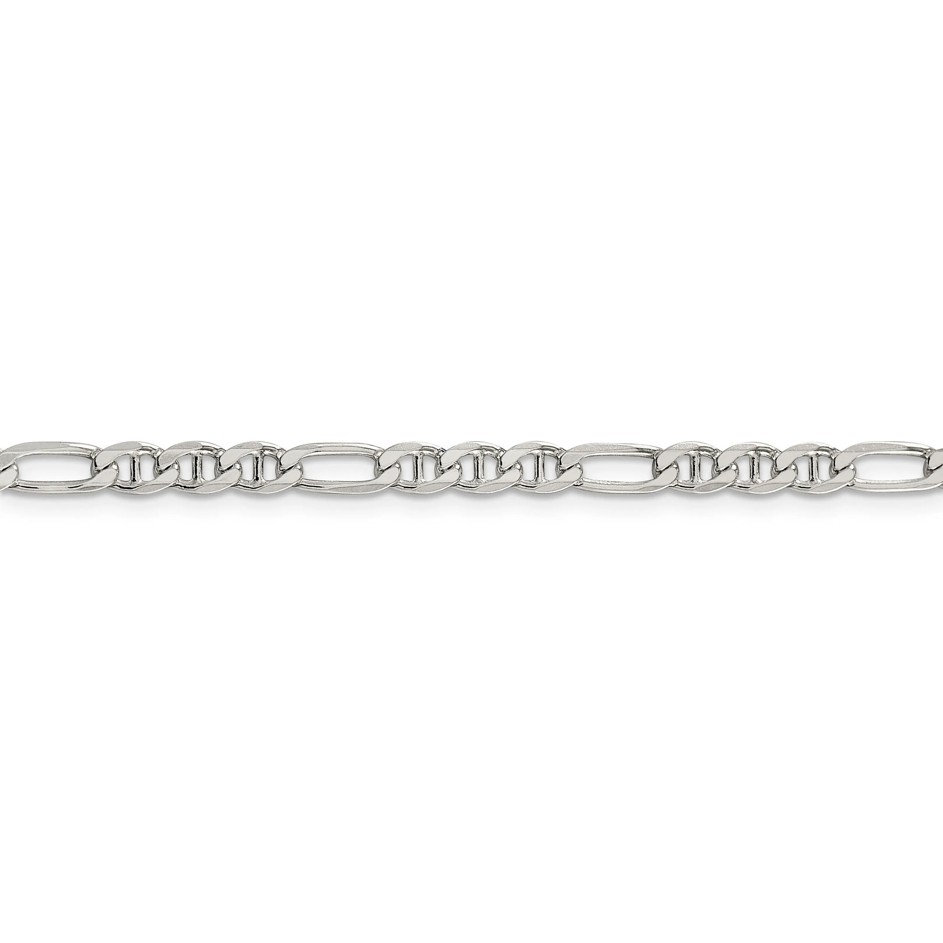 Silver Polished 3.75-mm Figaro Anchor Chain