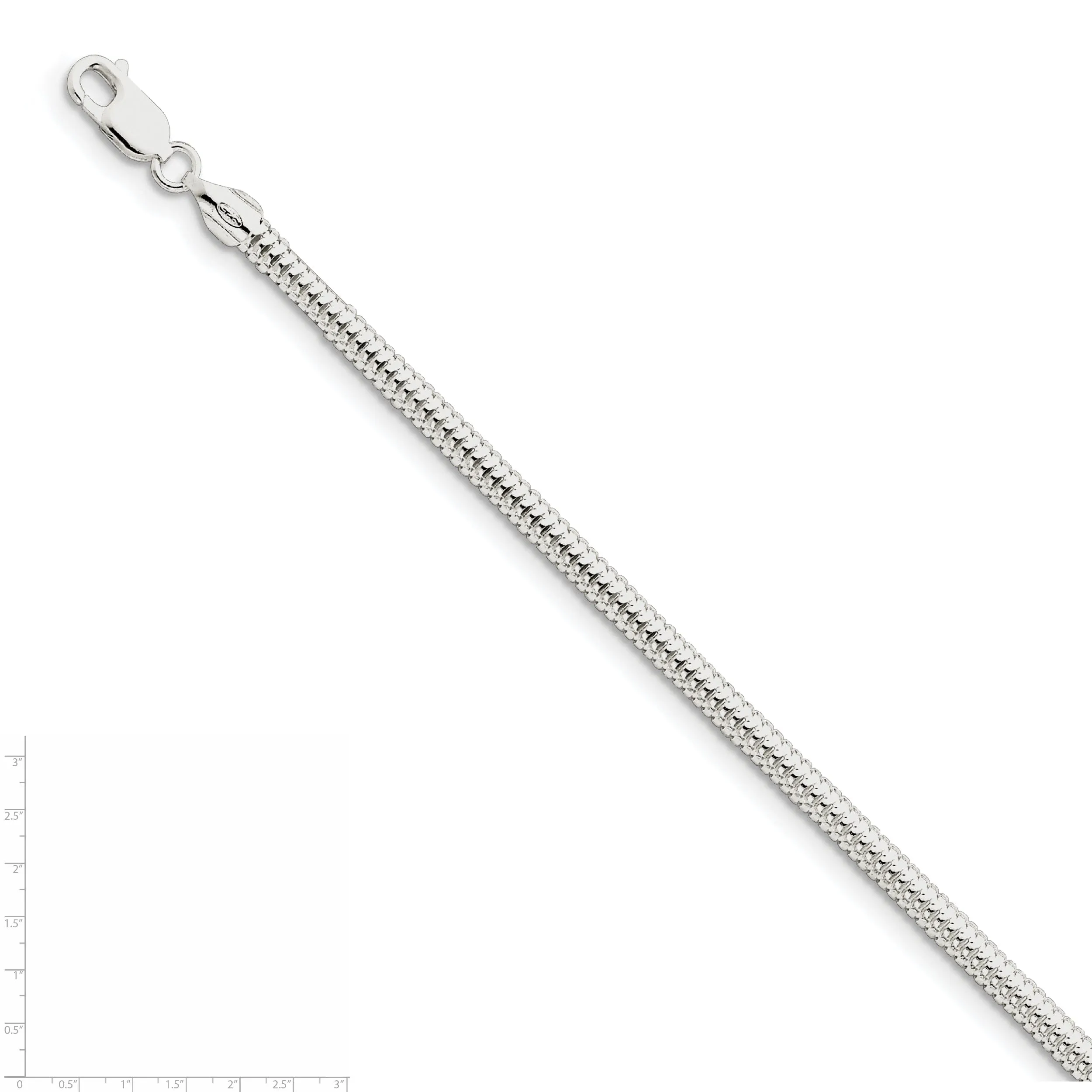 Silver Polished 4.00-mm Round Snake Chain