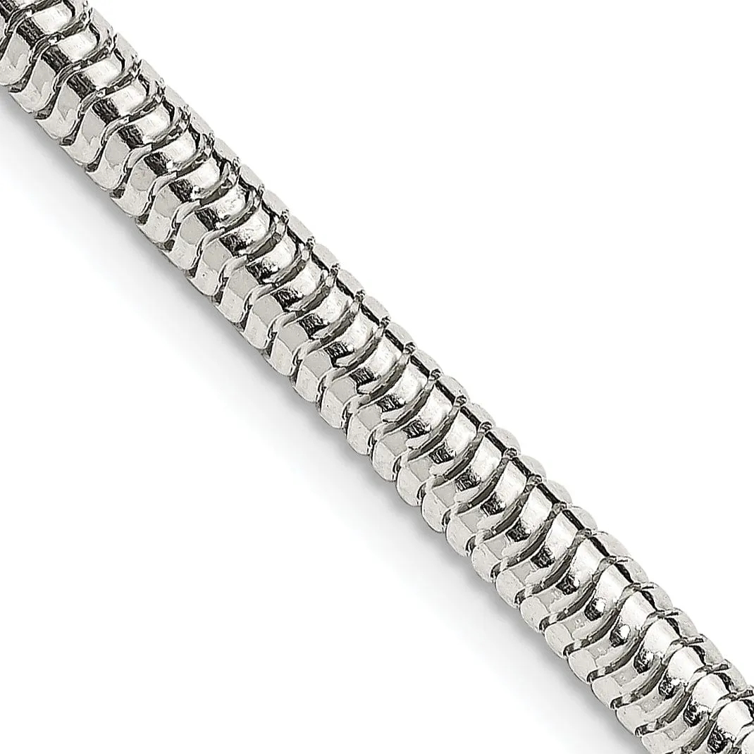 Silver Polished 4.00-mm Round Snake Chain