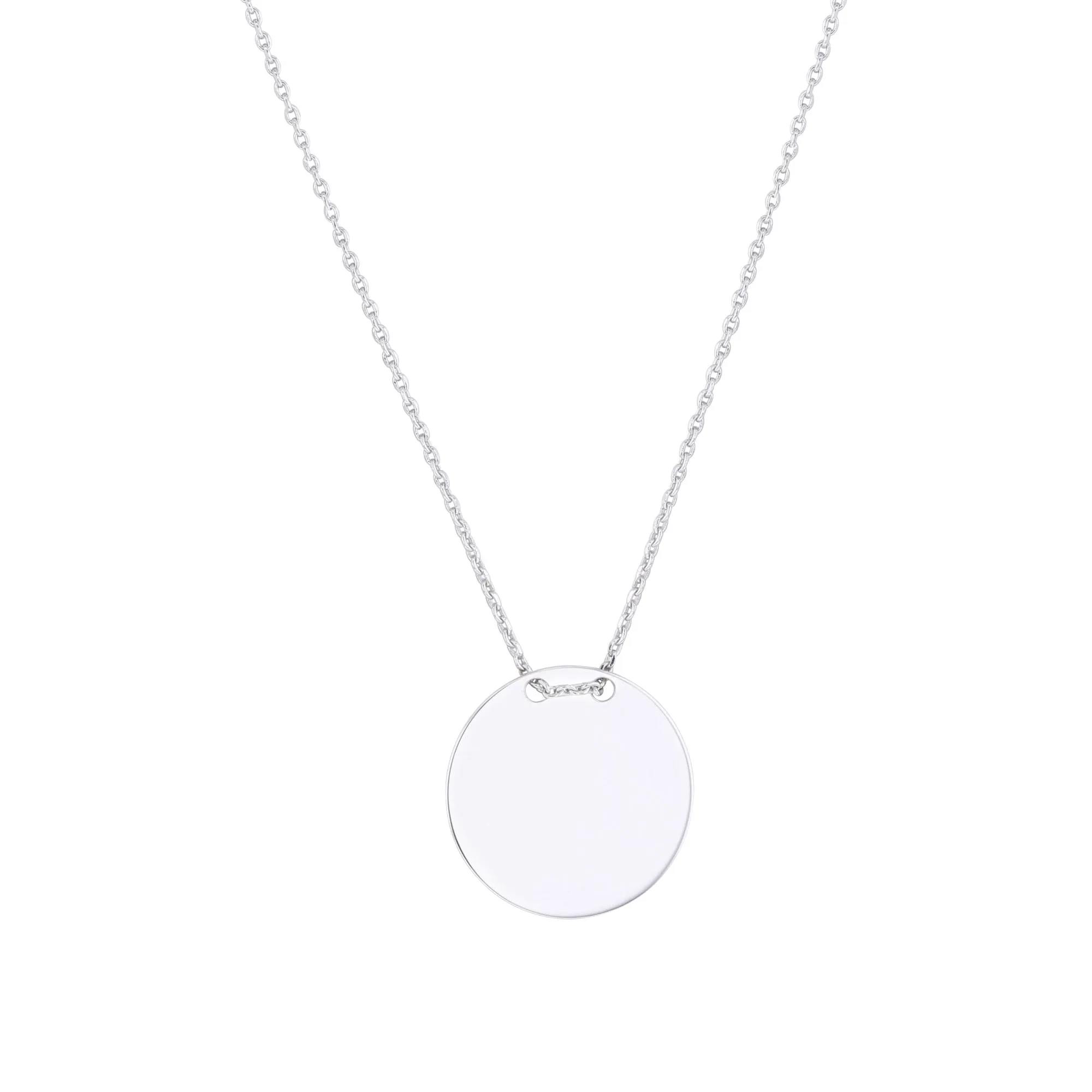 Silver Round Disc Necklace