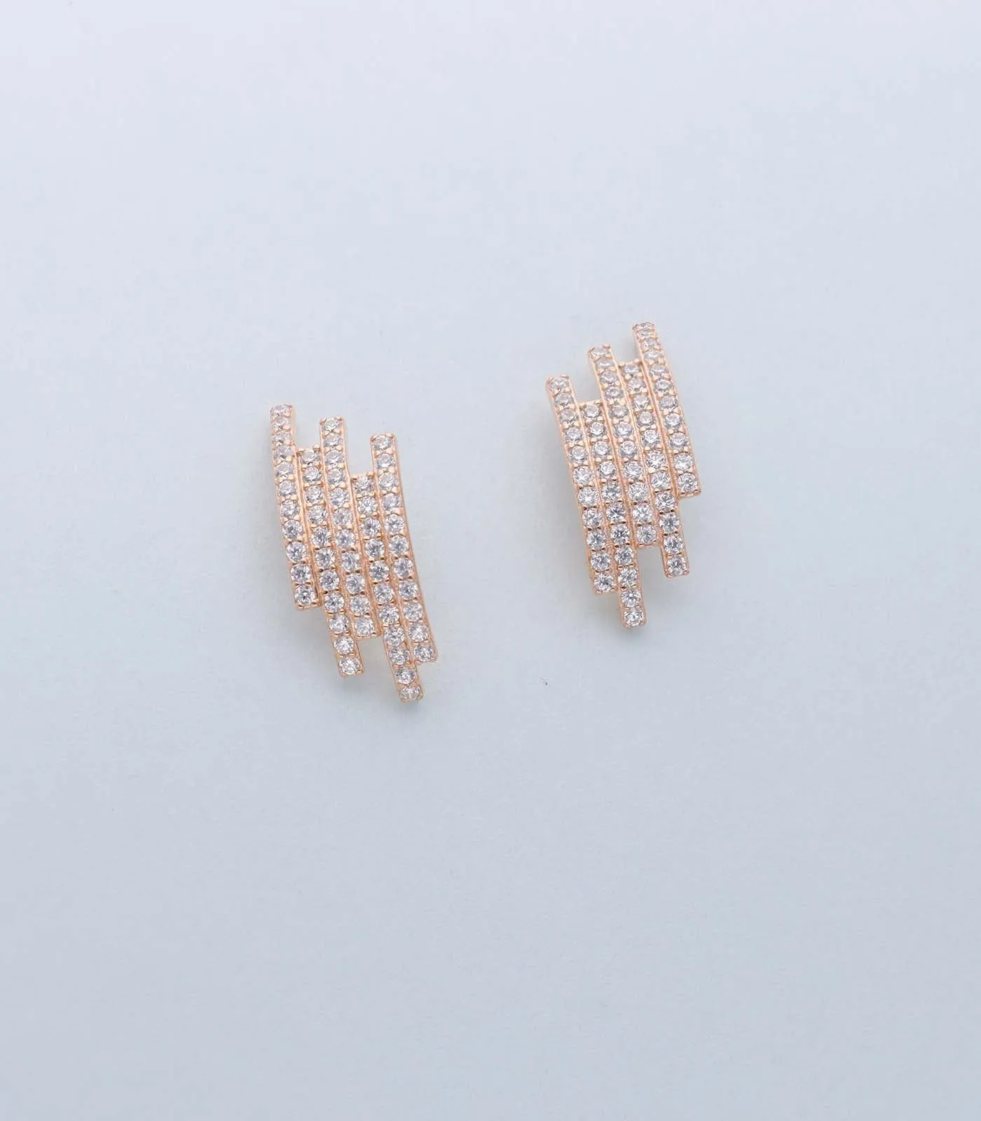 Simple strokes earrings(Silver)