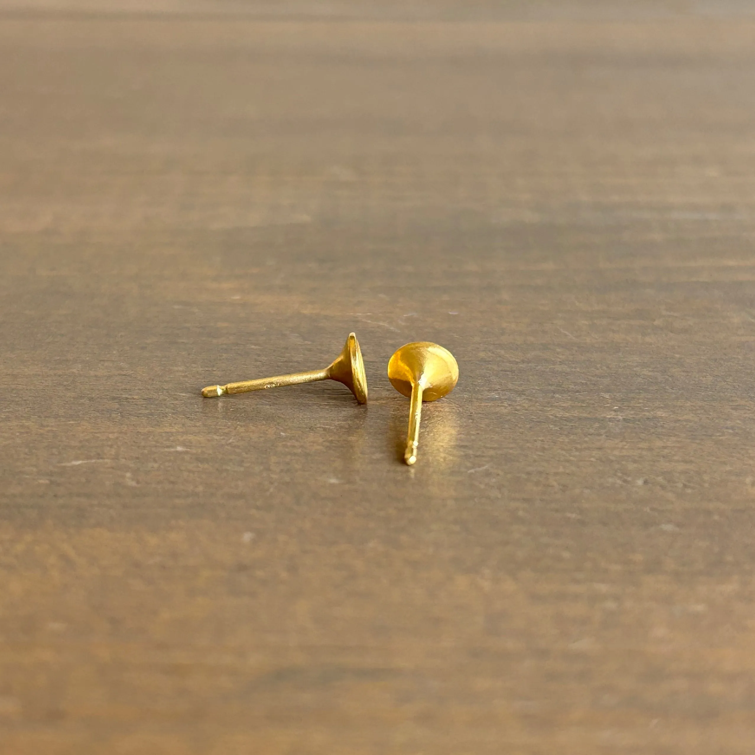 Small Gold Concave Stud Earrings