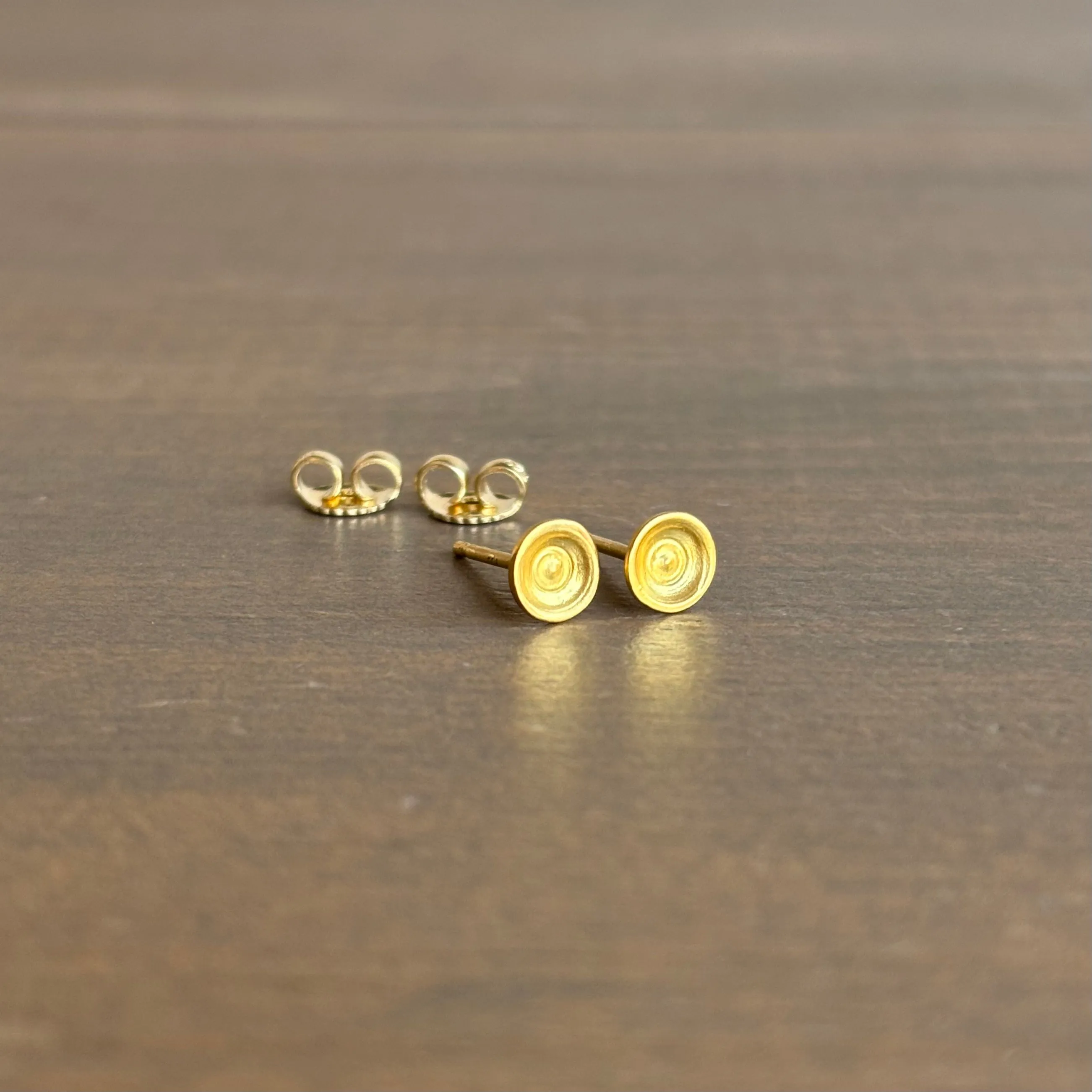 Small Gold Concave Stud Earrings