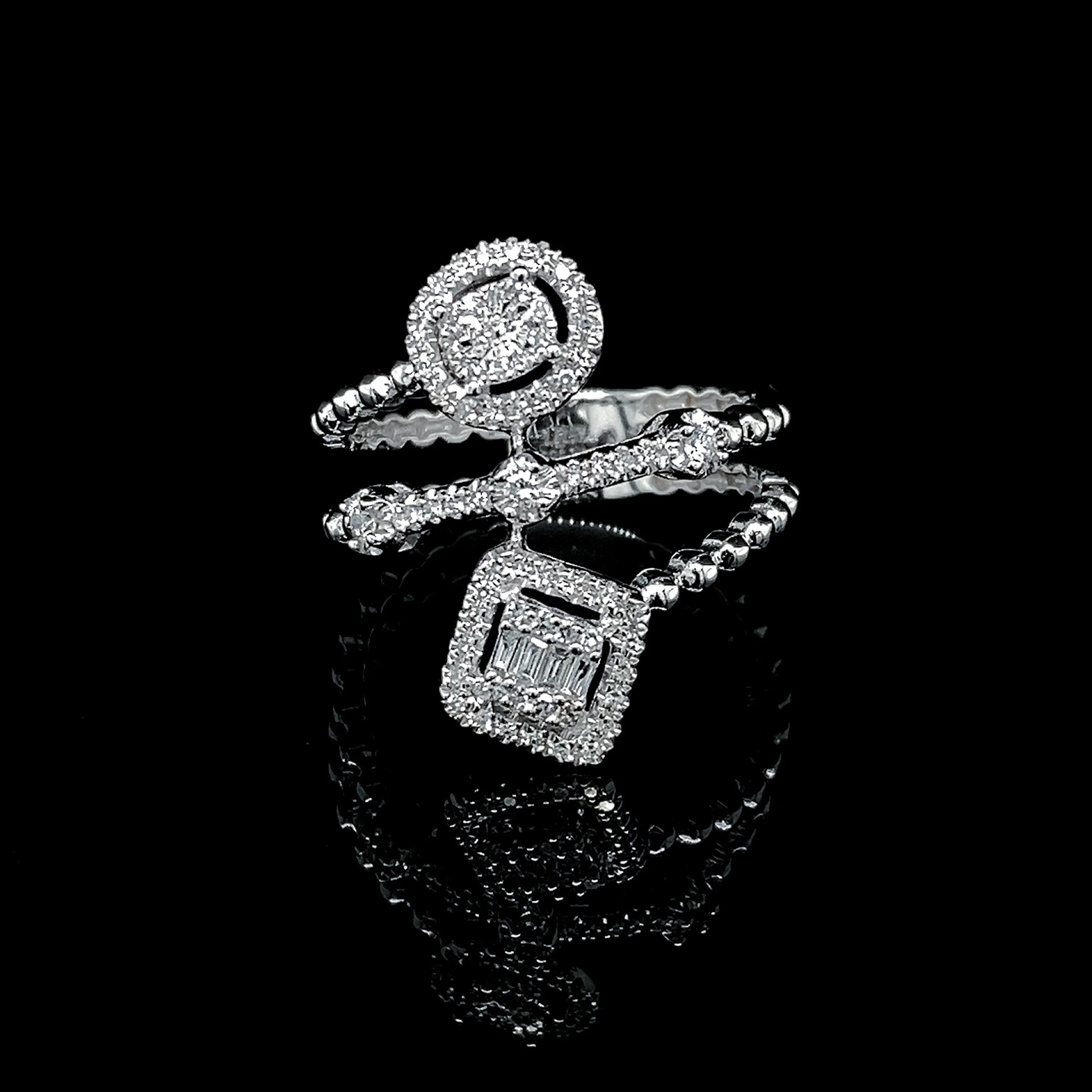 Square Oval Spiral Diamond Ring 14kt