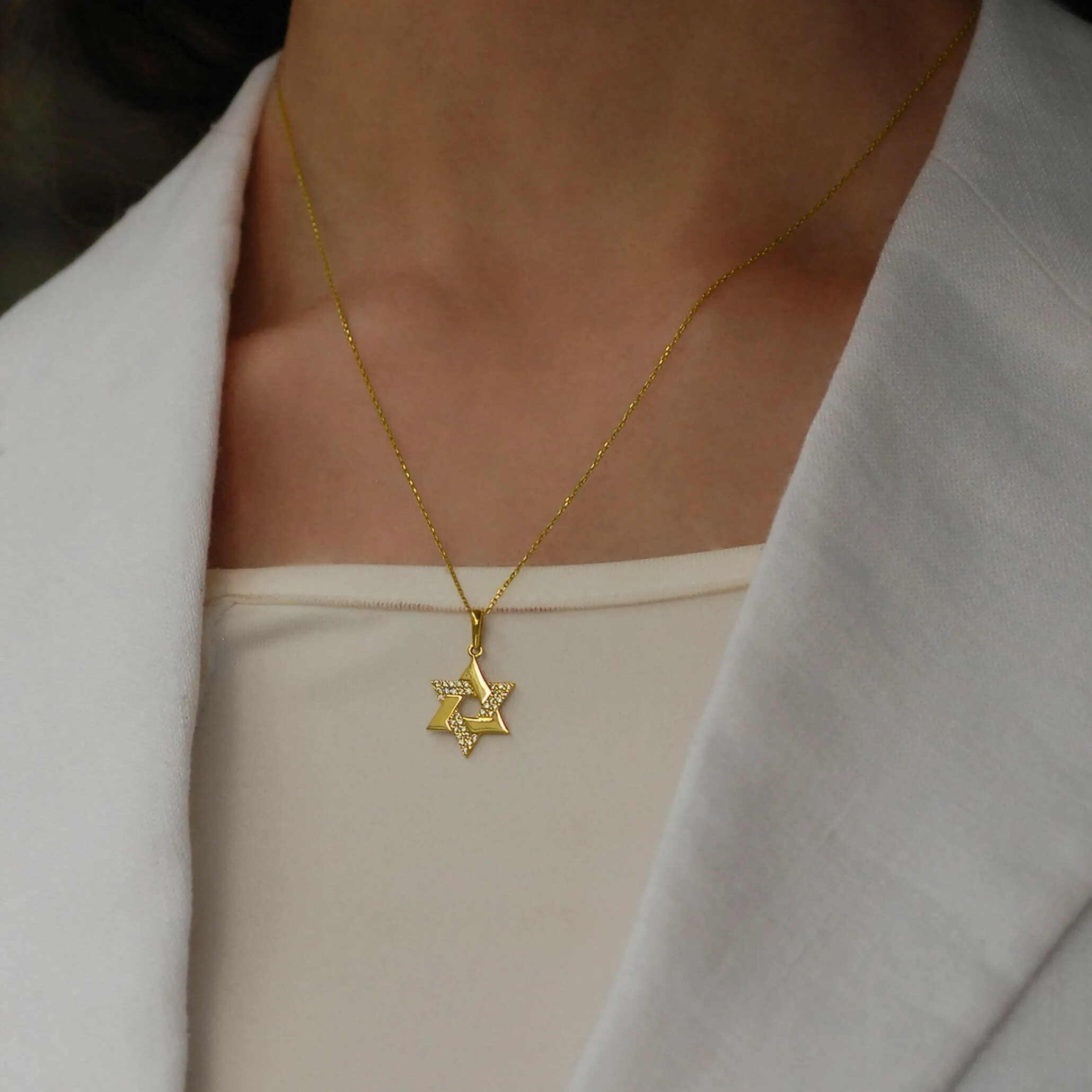 Star of David Necklace | 14K Solid Gold