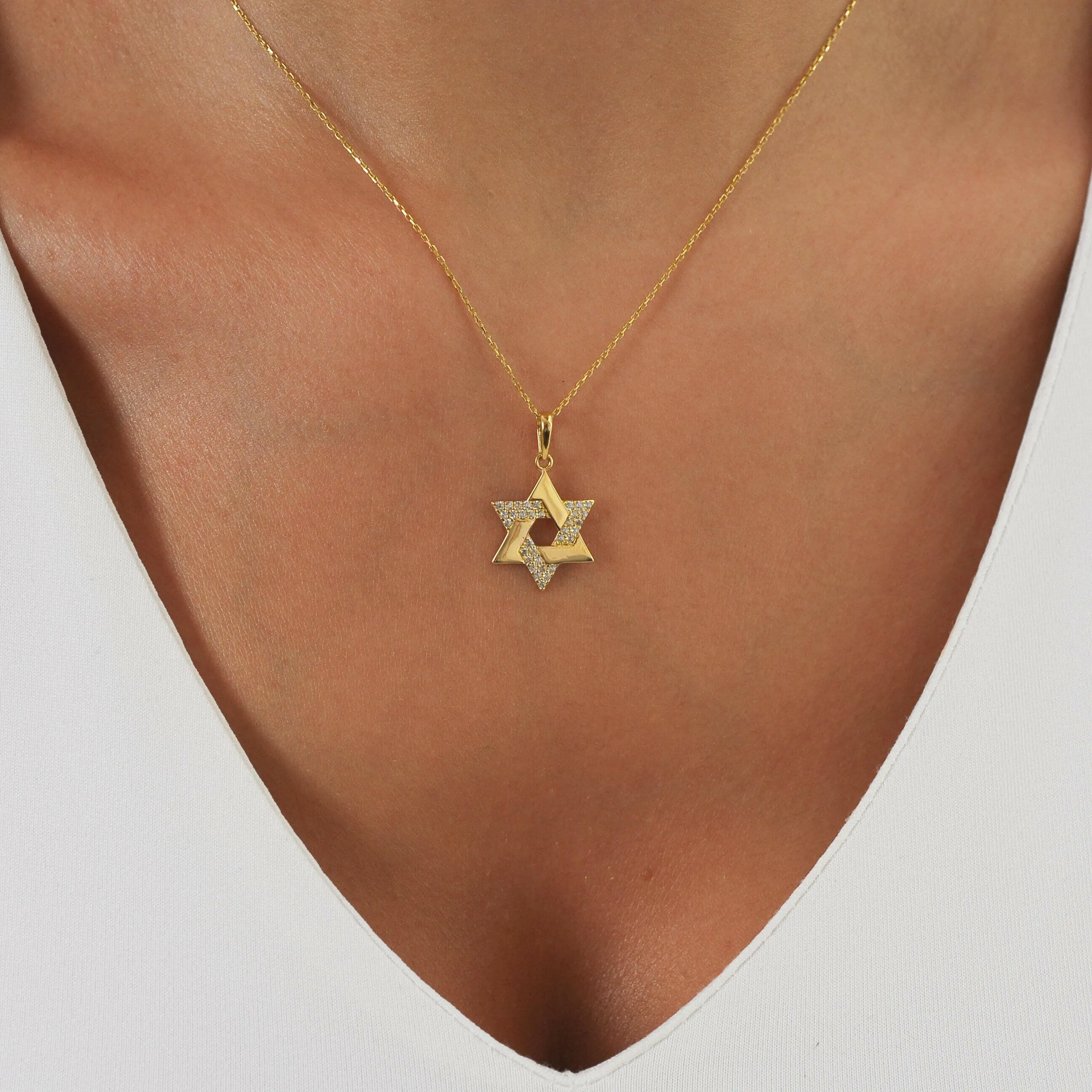 Star of David Necklace | 14K Solid Gold