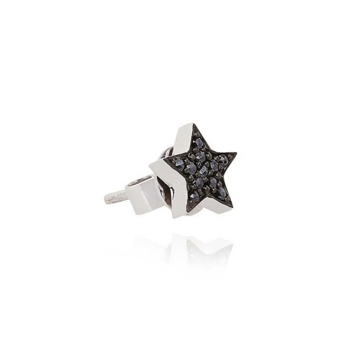 STASIA Star Mini Black Diamond Stud Earring Single