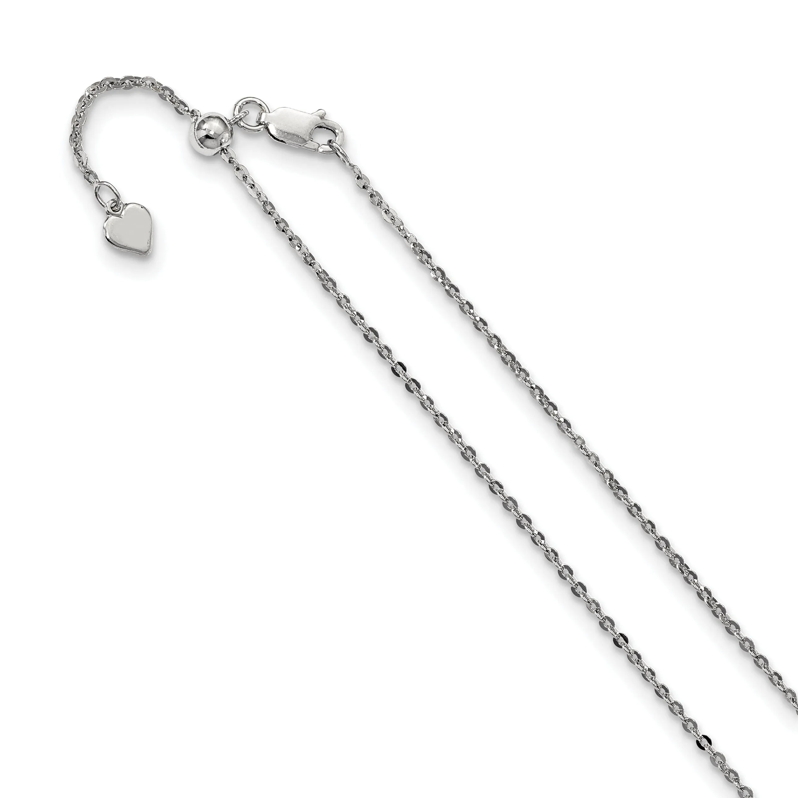 Sterling Silver 1.75 mm Adjustable Cable Chain