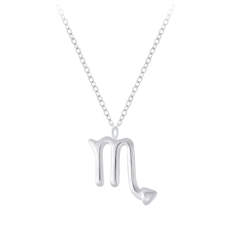 Sterling Silver Scorpio Zodiac Sign Necklace