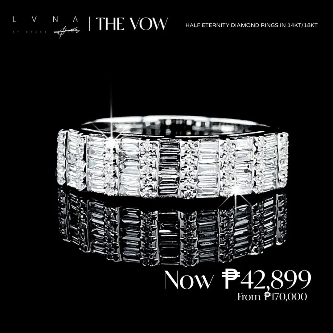 #ThePromise | Unisex Half Eternity Baguette Diamond Ring 14kt