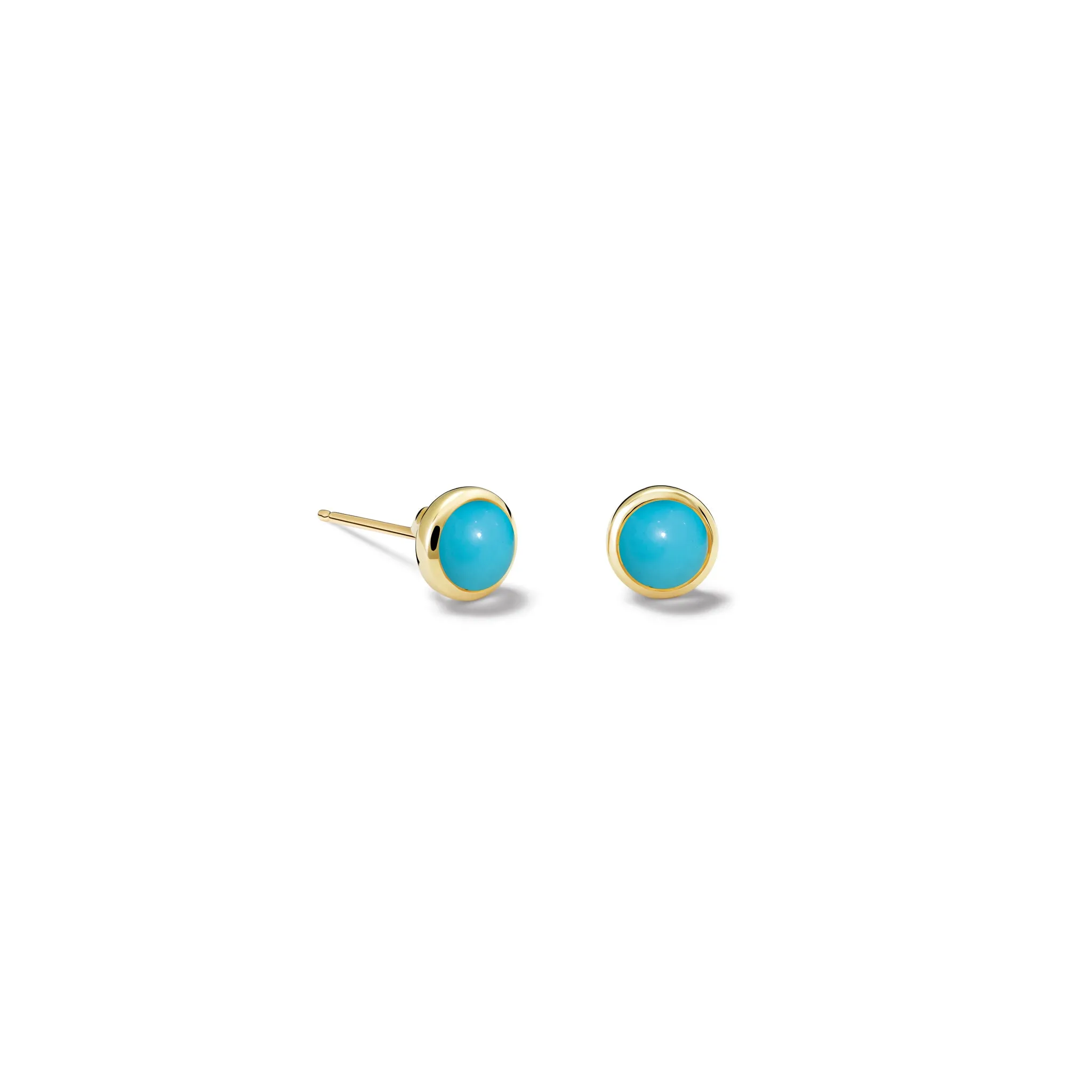 Theresa Stud Earrings Yellow Gold - Turquoise