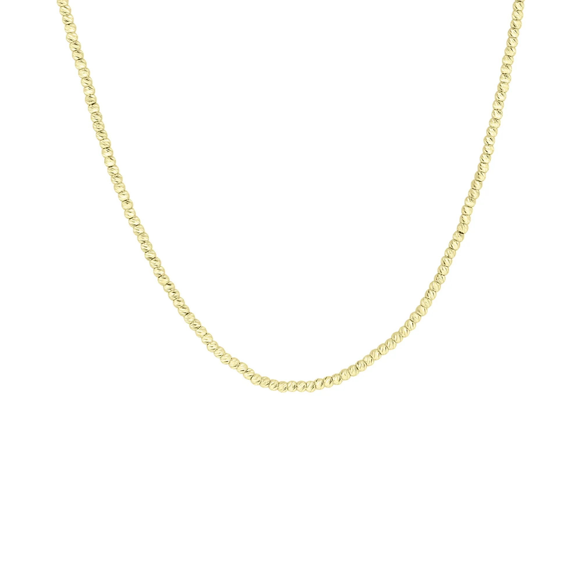 Times Square Diamond Cut Gold Beaded Chain Necklace