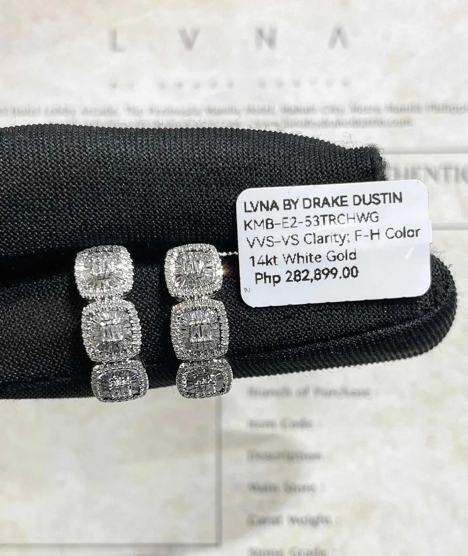 Trio Cushion Creolle Diamond Earrings 14kt