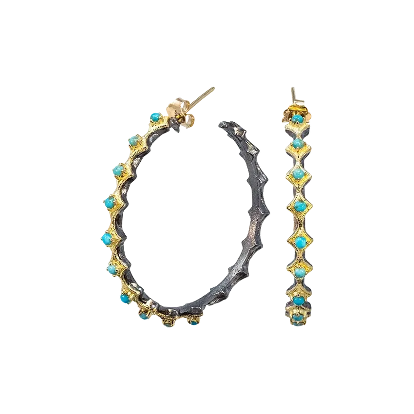 Turquoise Crivelli Hoop Earring