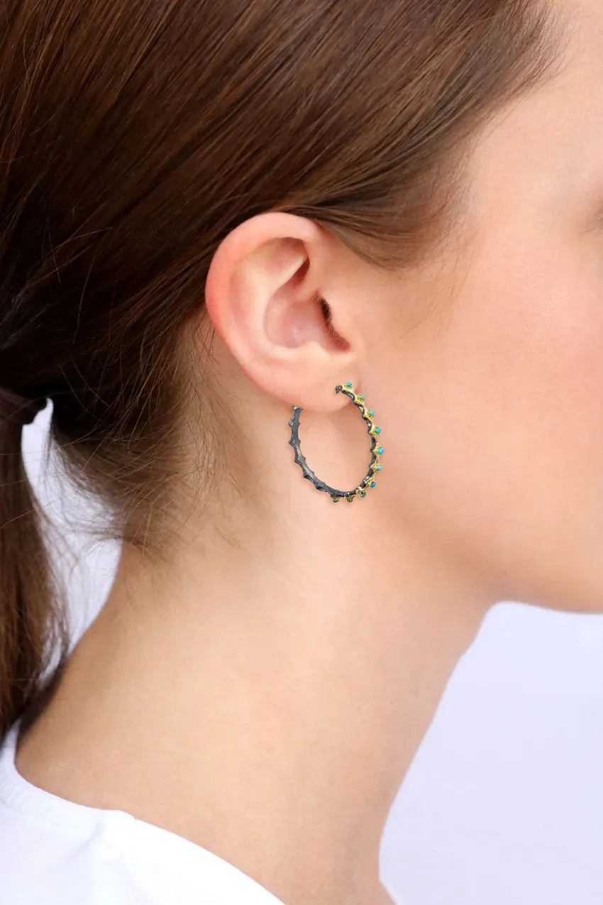 Turquoise Crivelli Hoop Earring