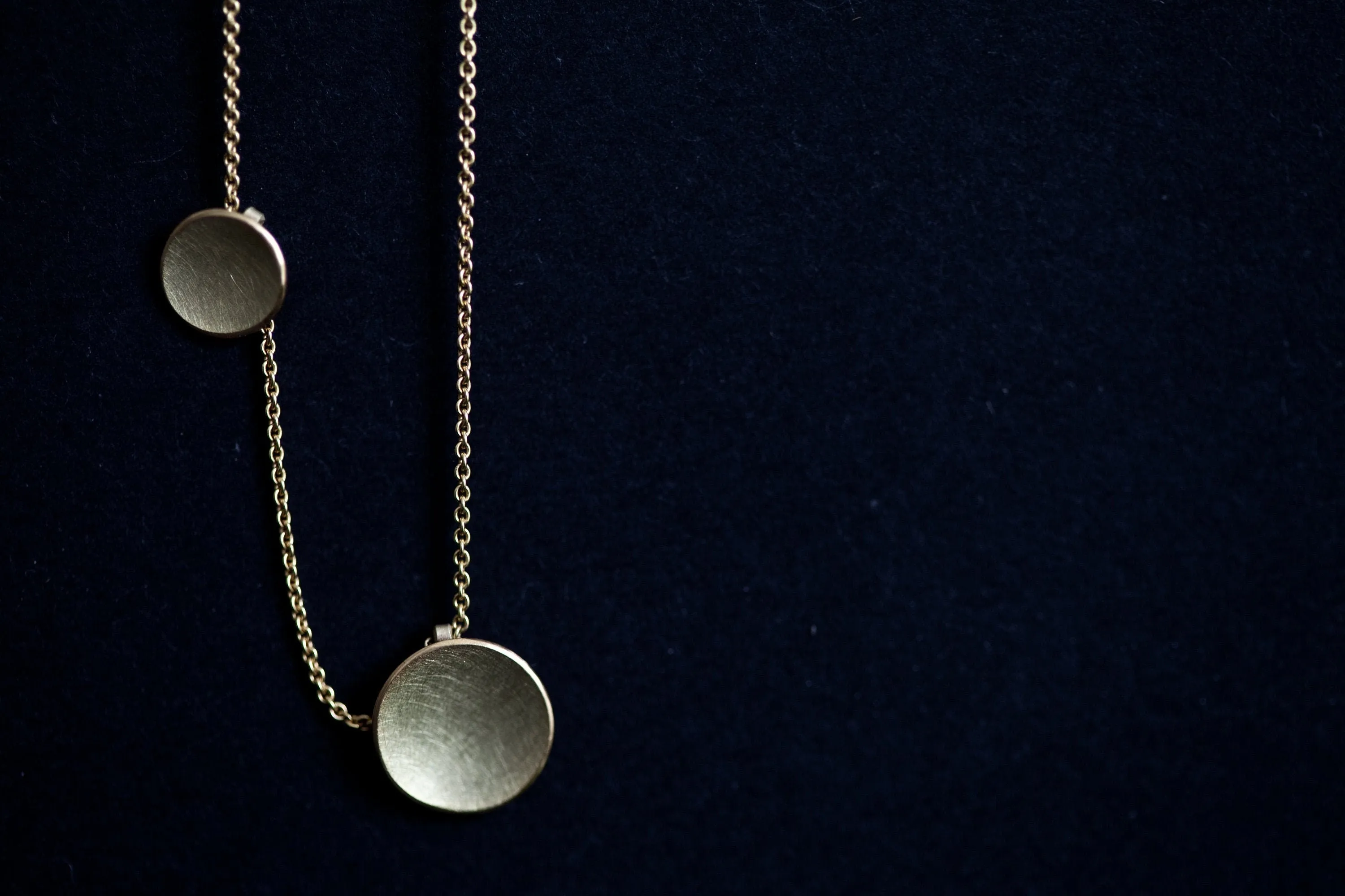 Two Discs Gold Necklace