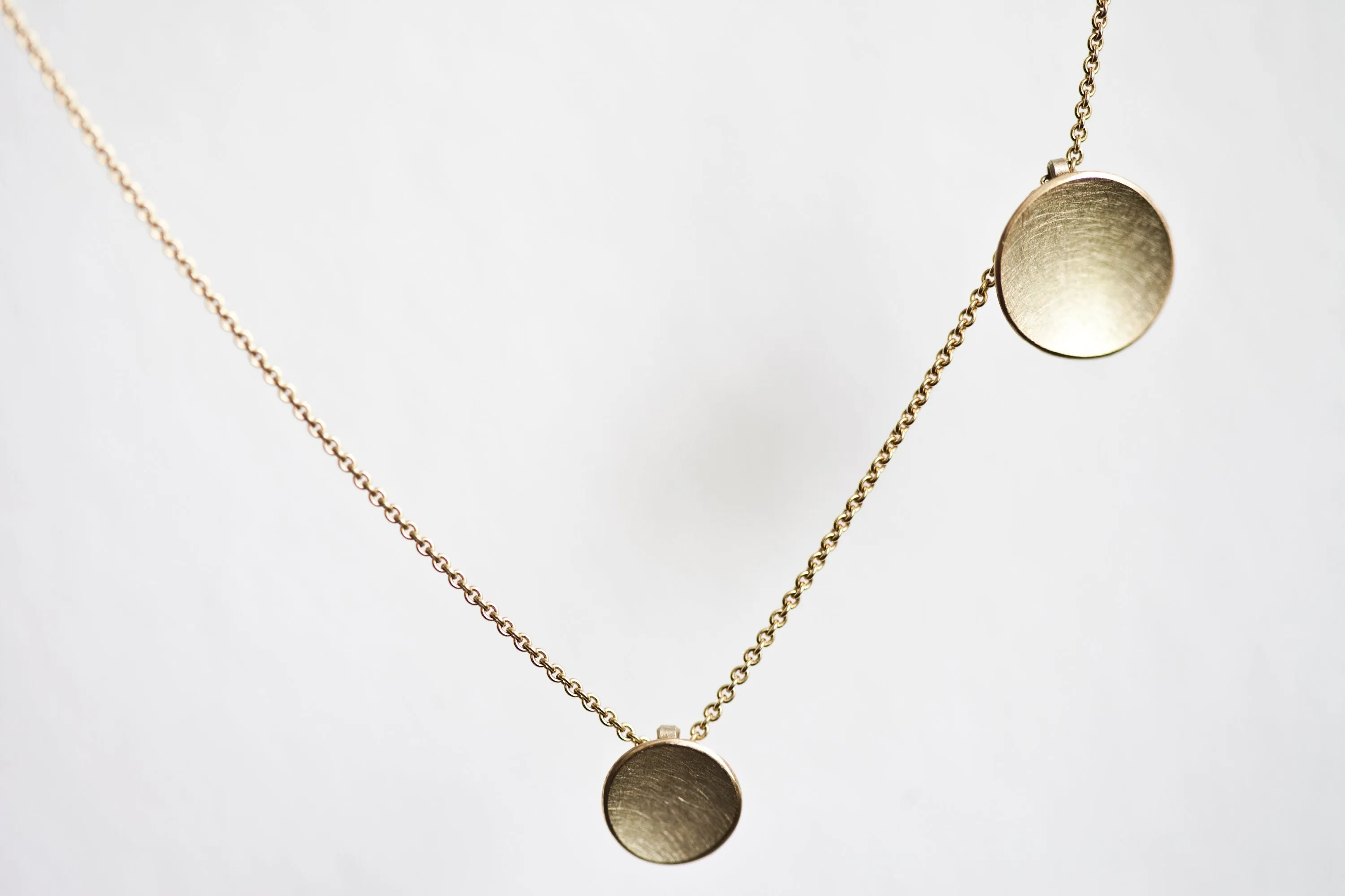 Two Discs Gold Necklace