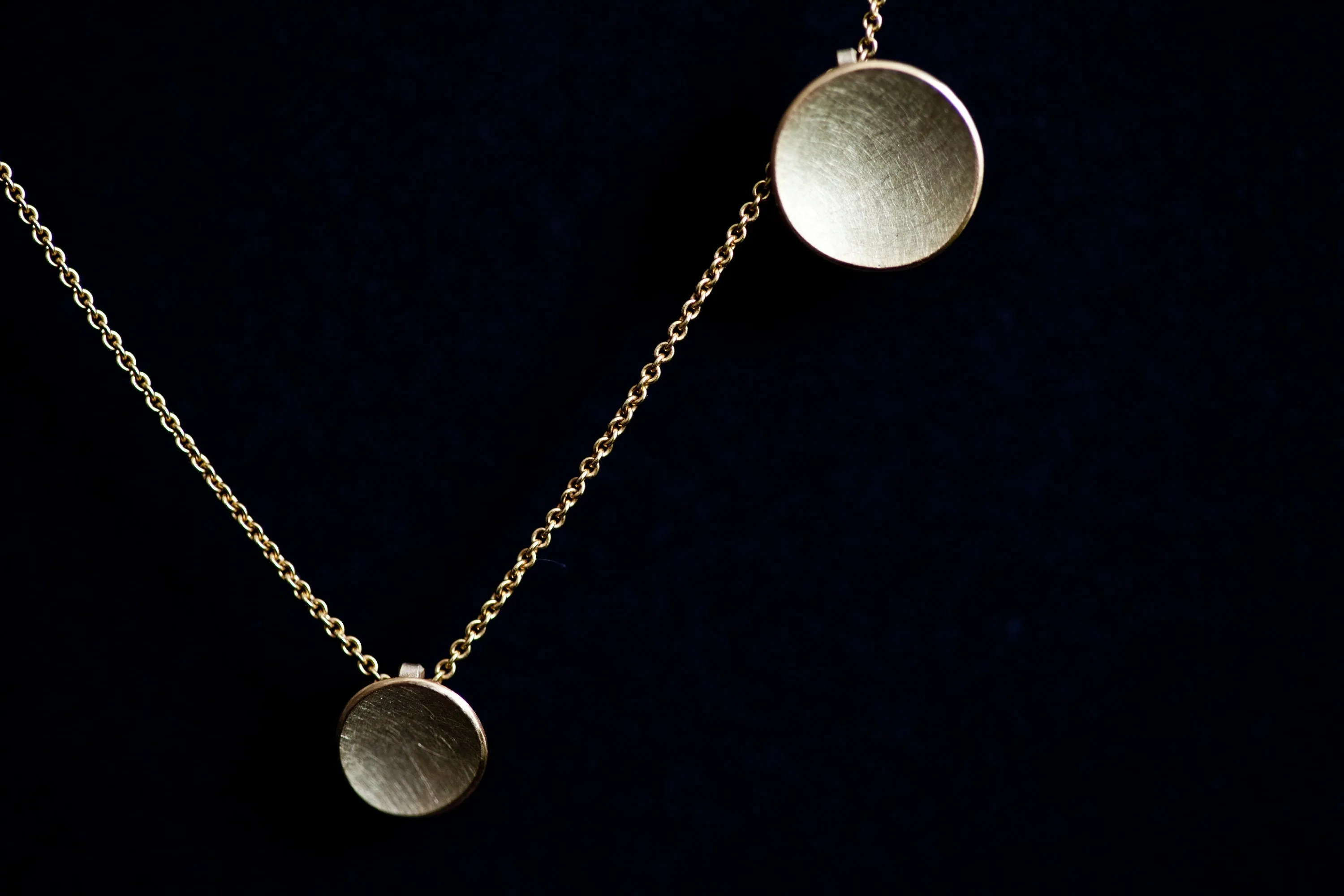 Two Discs Gold Necklace