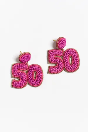 Valette Pink Beaded 50 Earrings