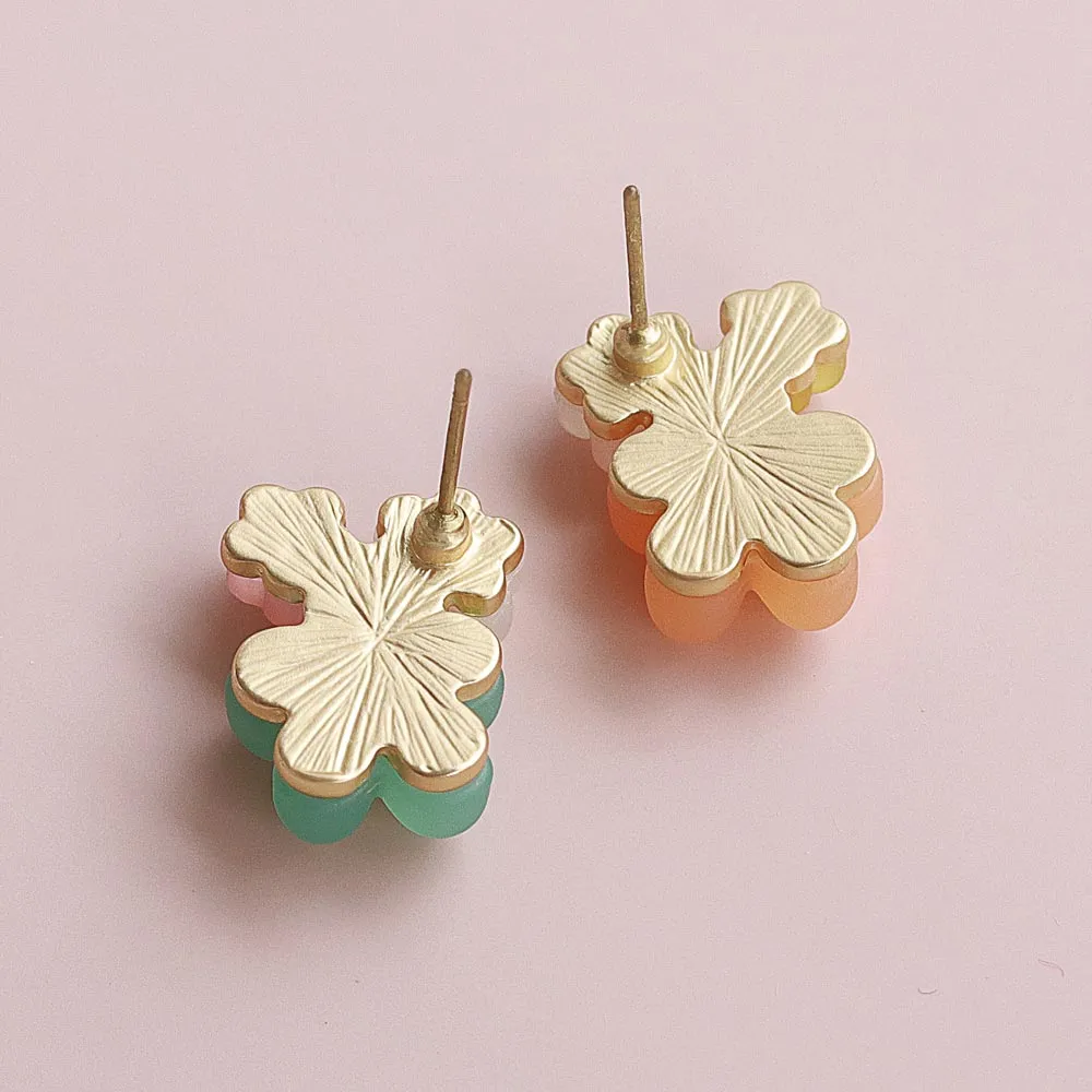 Vibrant Triple Flower Earrings