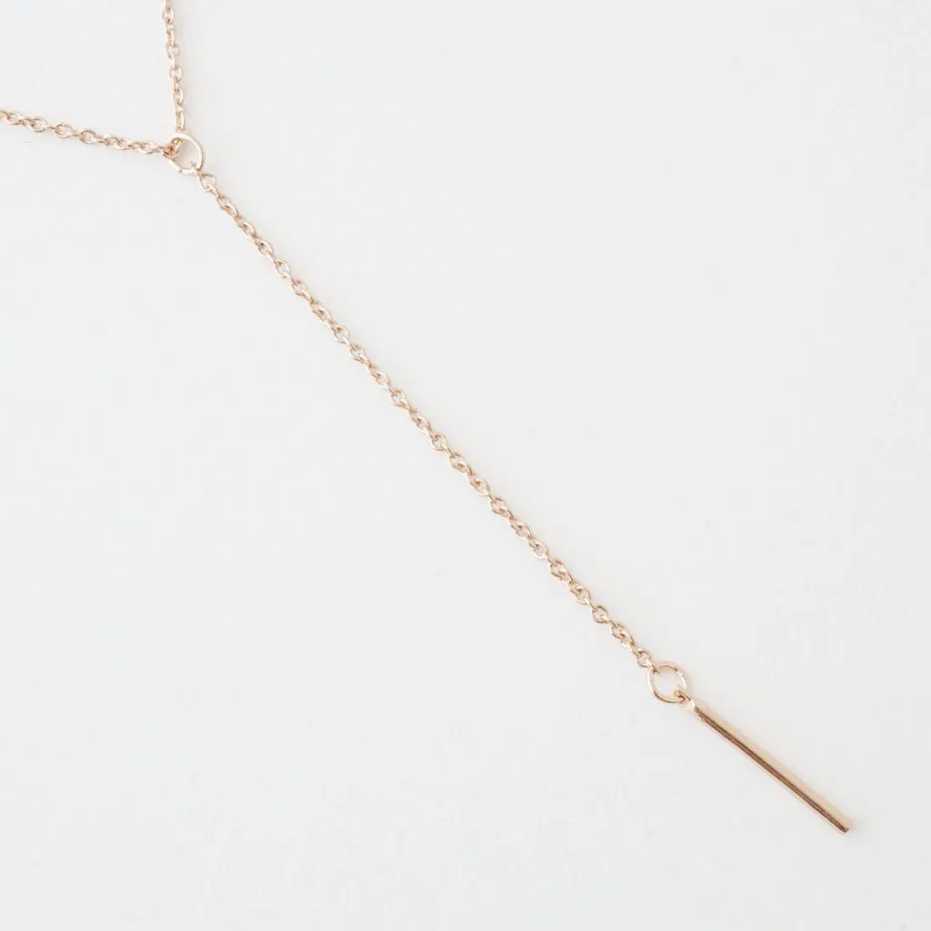 Whisper Thin Lariat Bar Necklace