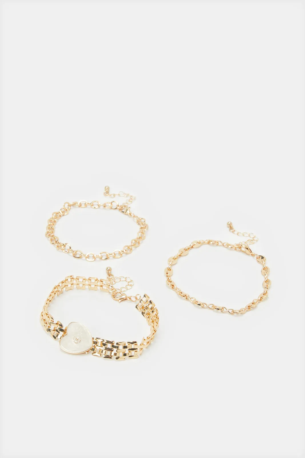 Women Gold Embellished Bracelets Set (3 Piece)