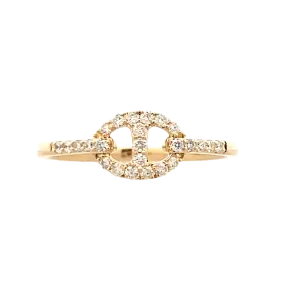 Yellow Gold Diamond Geometric Style Ring