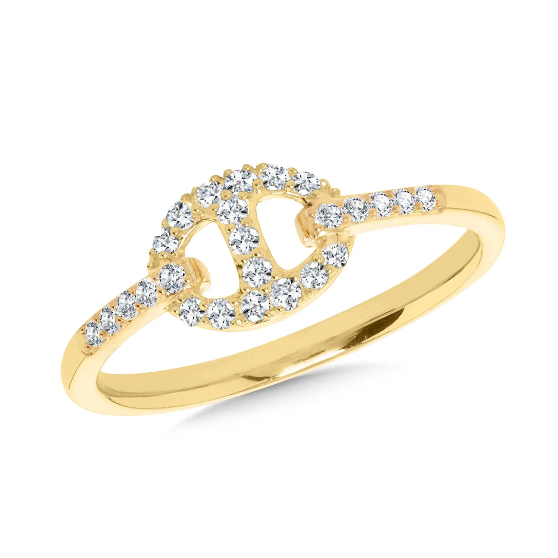 Yellow Gold Diamond Geometric Style Ring